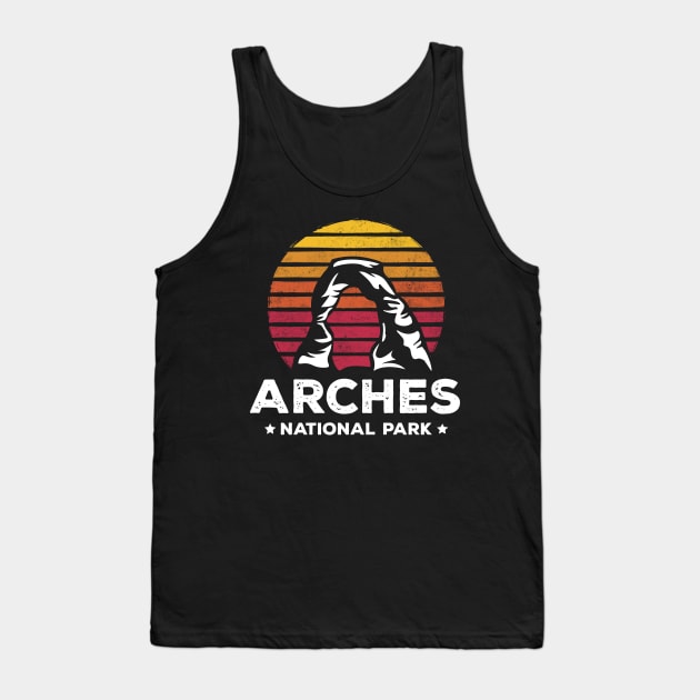 Retro Arches National Park Delicate Arch Utah Gift Tank Top by HCMGift